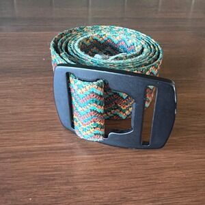 Croakies Artisan Belt Mens Multi Color Geometric Webbing Bottle Opener Buckle